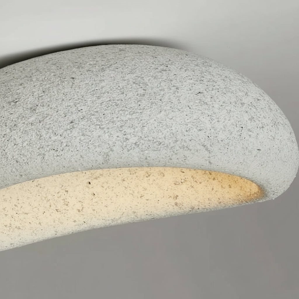 Close up of modern  ceiling lamp creating serene ambiance