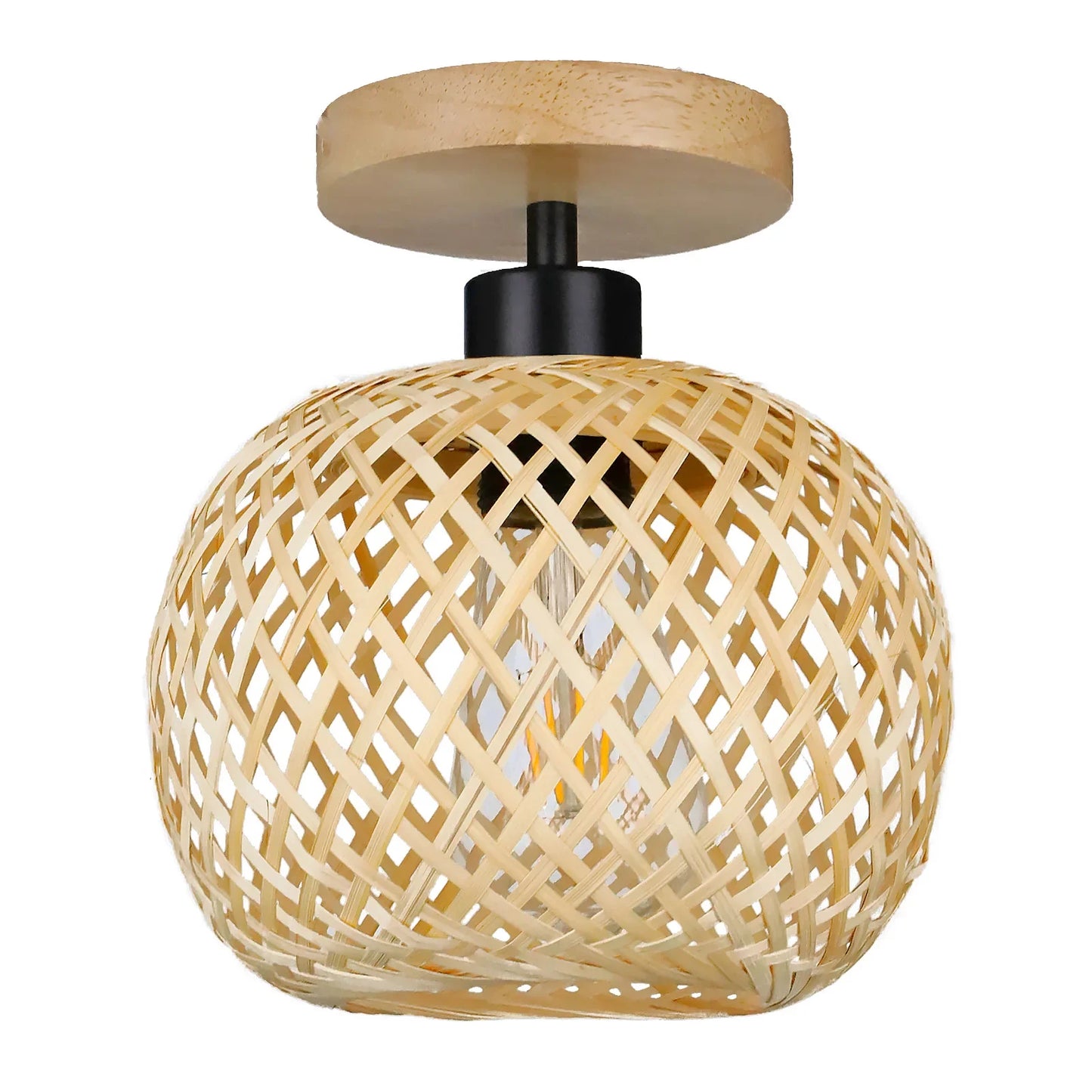 Sustainable bamboo and metal frame LED light