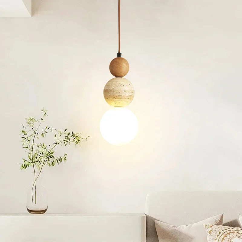 Marlowe Stone & Glass Pendant Light